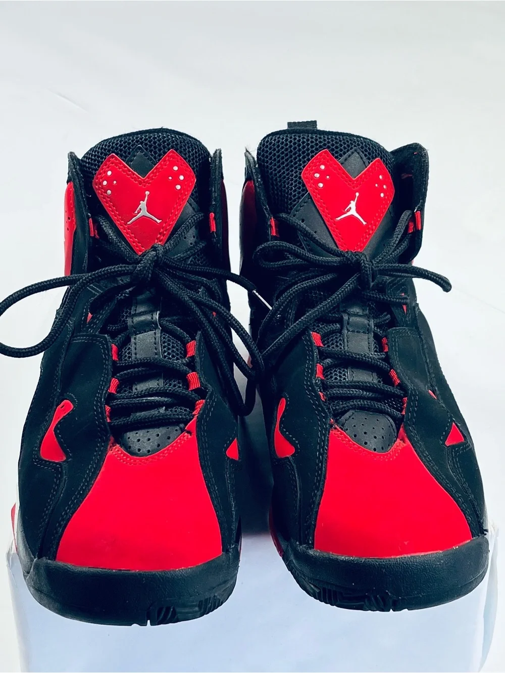 Nike Air Jordan Boys True Flight High TopSneakers #CU4934-001 Black Red Boys:7Y